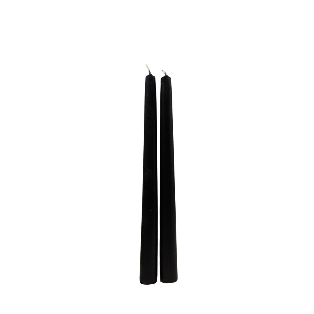 Şamdan Mat Mum 2'li Siyah 26 cm - Mumlar
