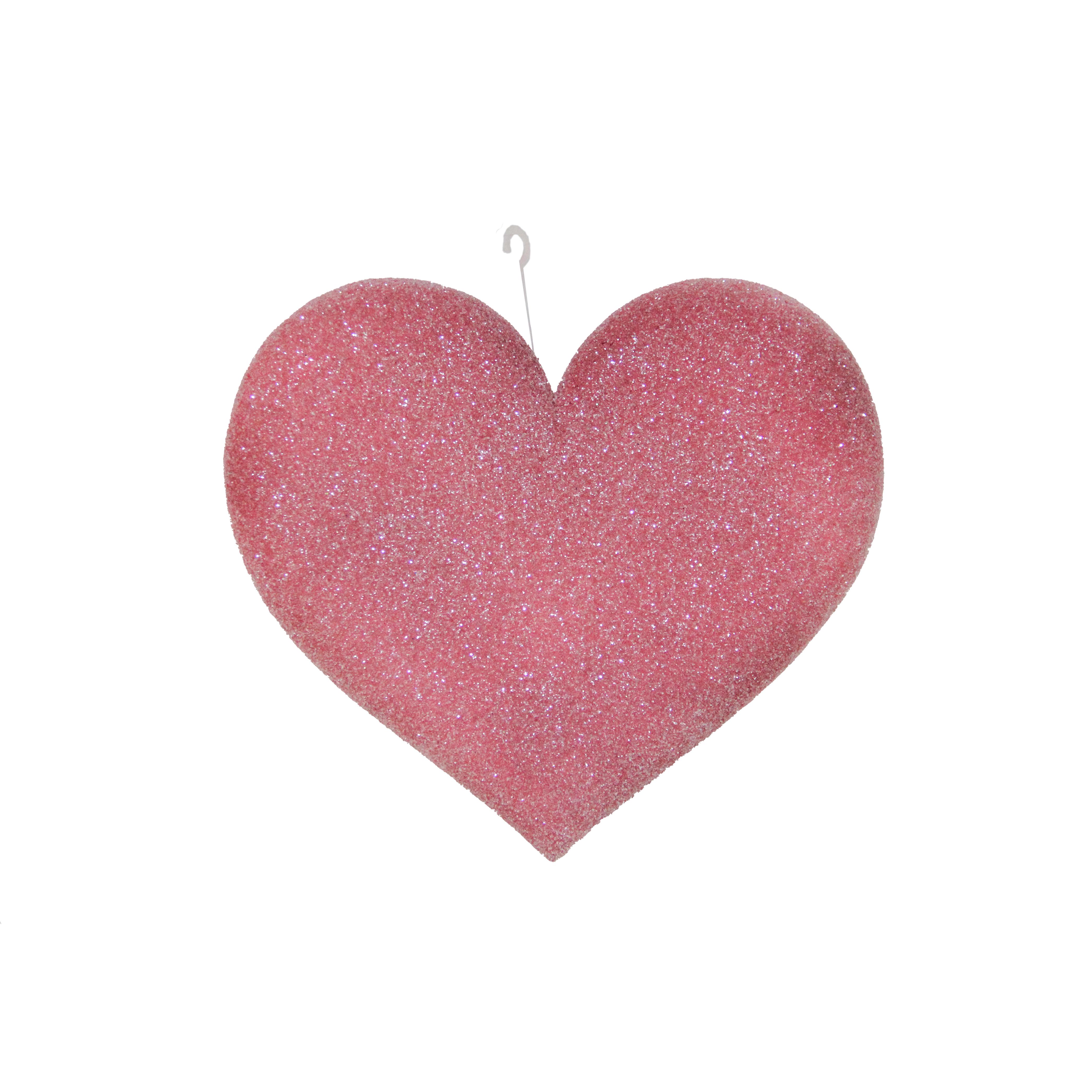 Simli Pembe Kalp 15 cm - Sevgililer Günü