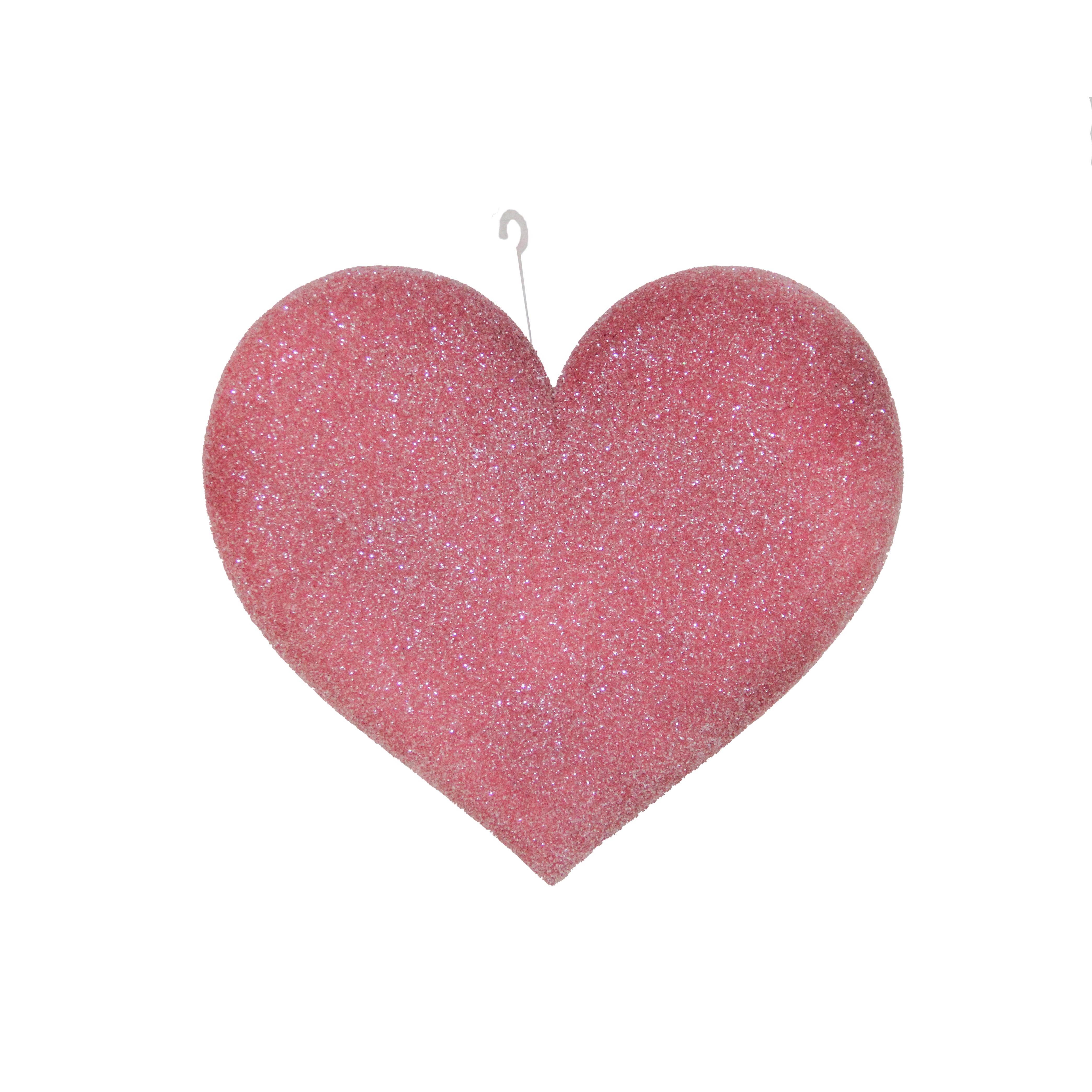 Simli Pembe Kalp 20 cm