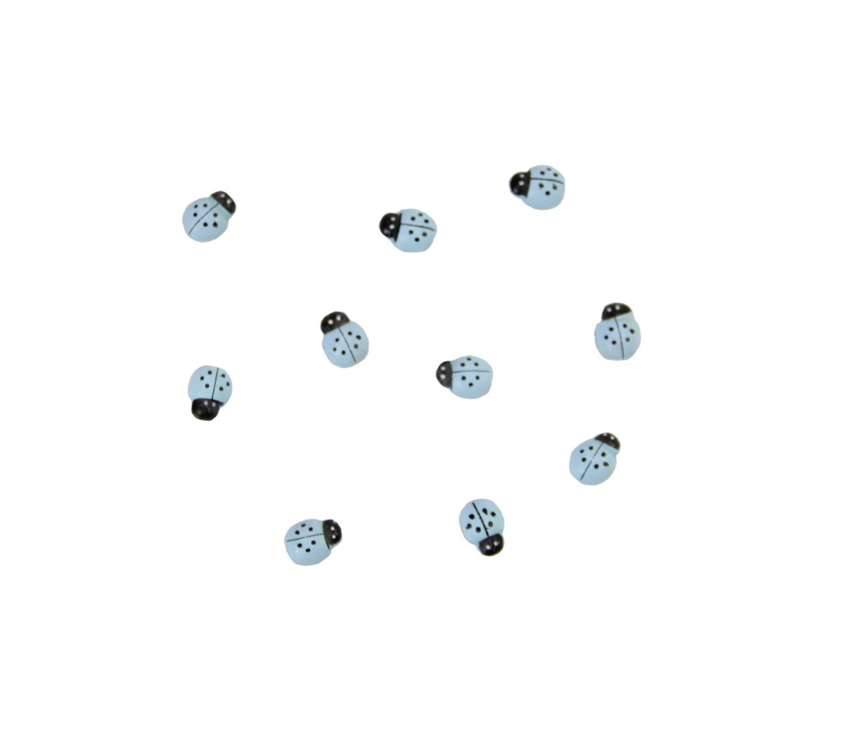 Tahta Uğur Böceği 9x13mm 100 lü Mavi