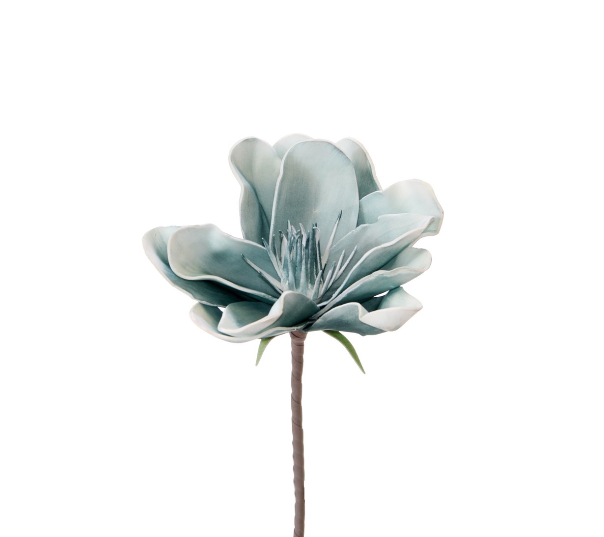 Lateks Tek Dal Manolya Açık Mavi | Yapay Lateks Çiçekler