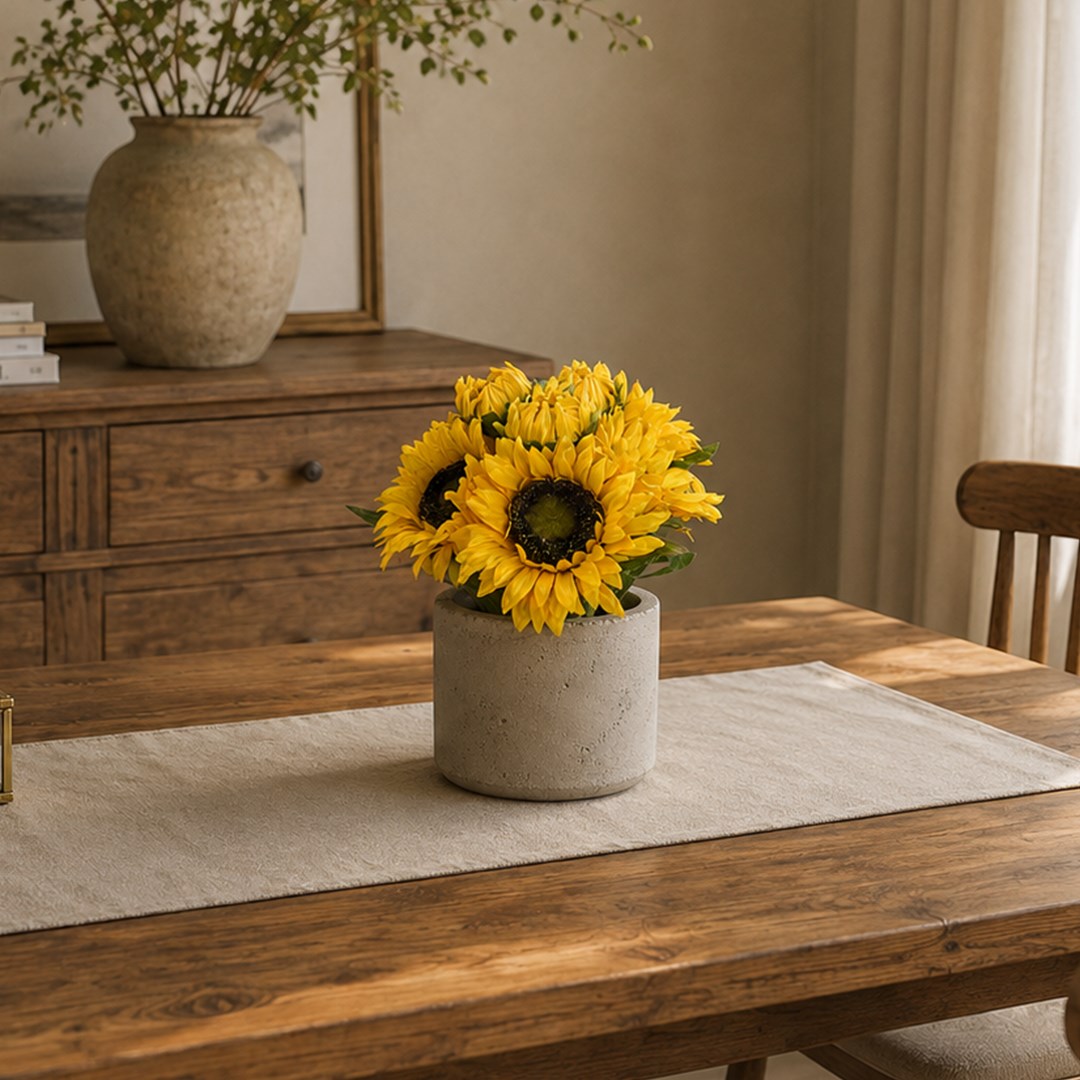 Yapay Ayçiçeği Demet Sarı 28 cm - Yapay Çiçek Dalları ve Demetleri