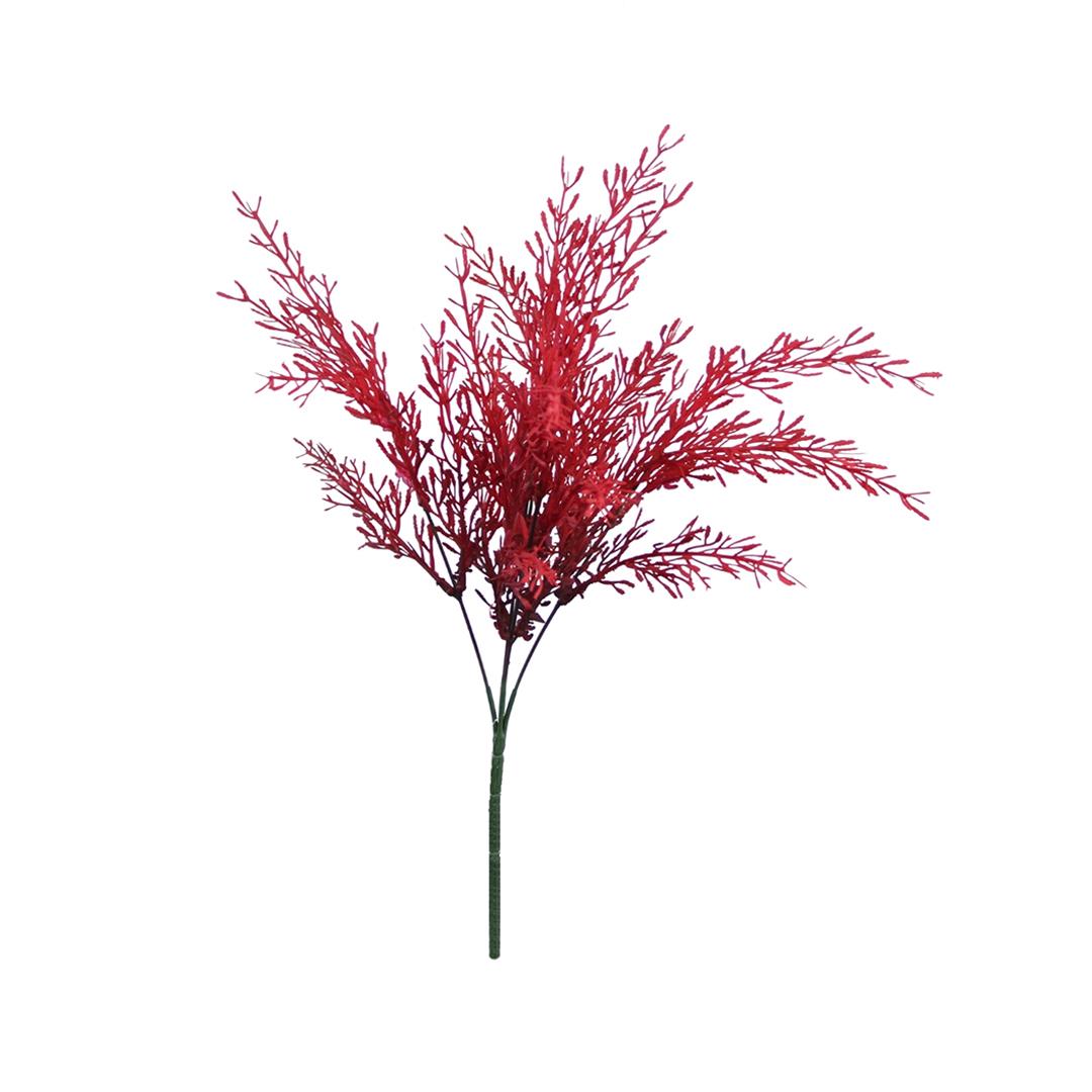 Yapay Dereotu Demeti Kırmızı 45 cm - Yapay Çiçek Dalları ve Demetleri