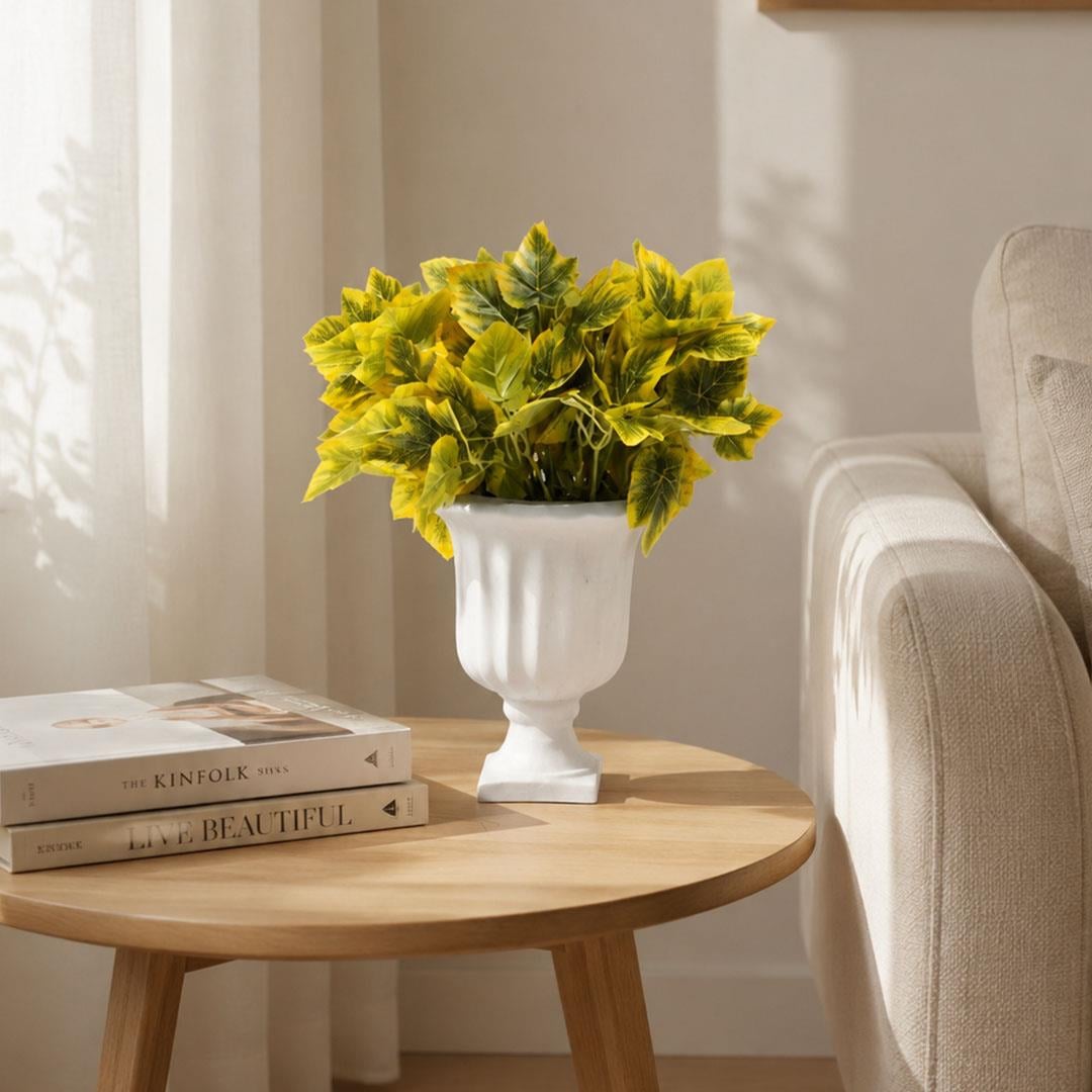 Yapay Hedera Demeti 34 cm Yeşil Sarı - Yapay Yeşillik Demetleri