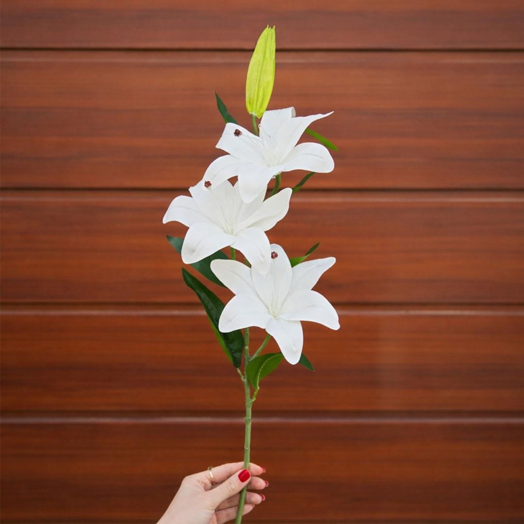 Yapay Kazablanka Dalı Beyaz 100 cm - Yapay Çiçek Dalları ve Demetleri