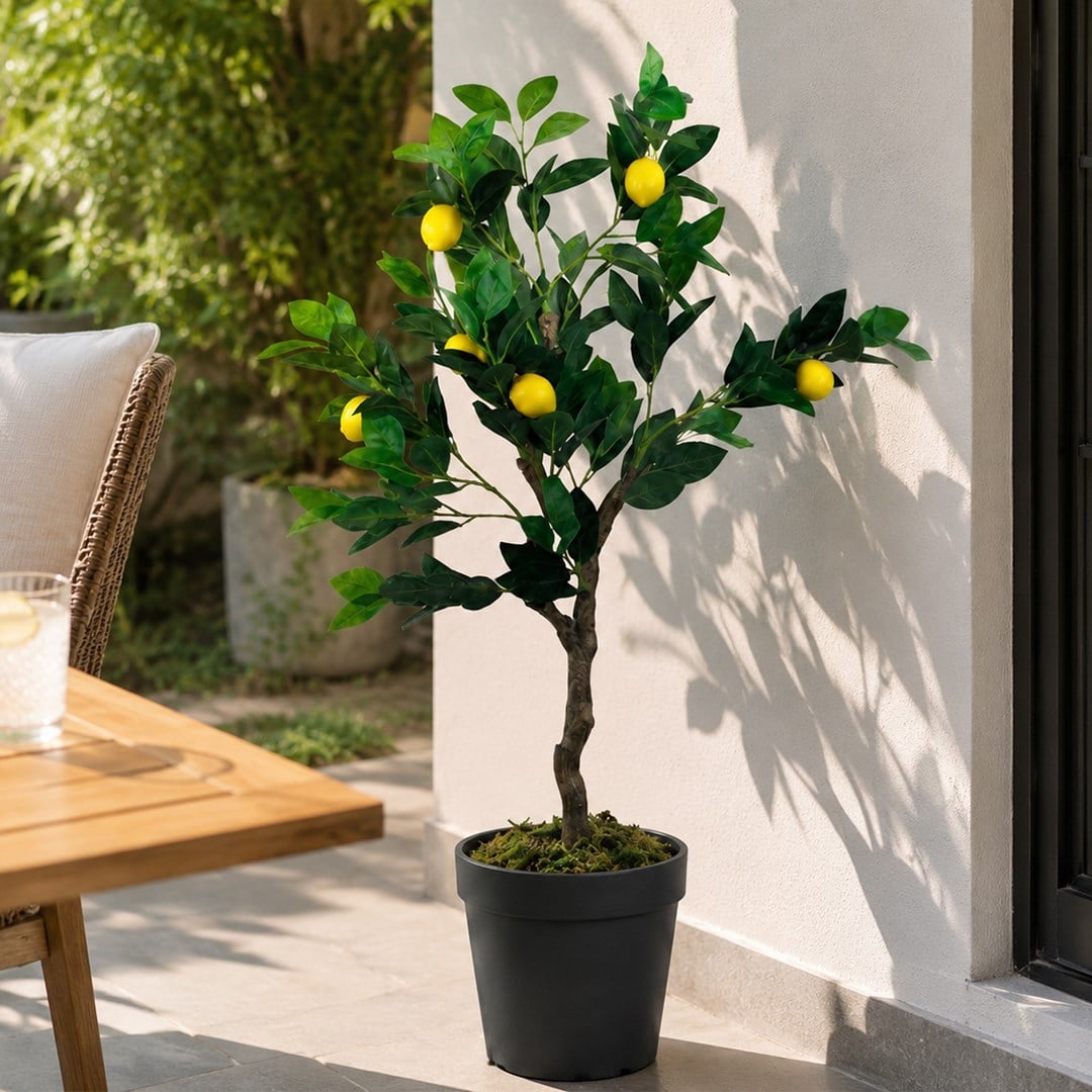 Yapay Limon Ağaç 7 Meyveli 100 cm - Yapay Meyveli Ağaçlar
