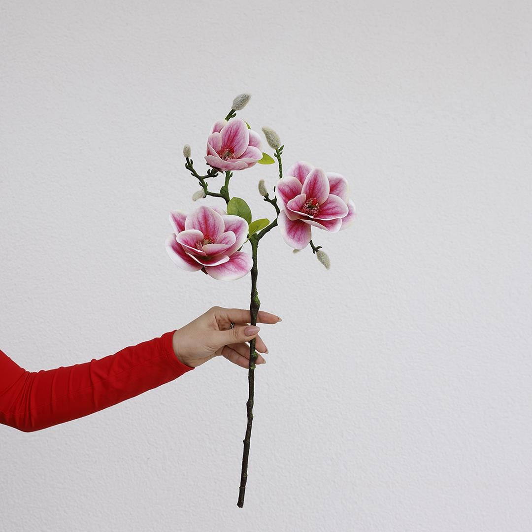 Yapay Manolya Dalı 52 cm Pembe