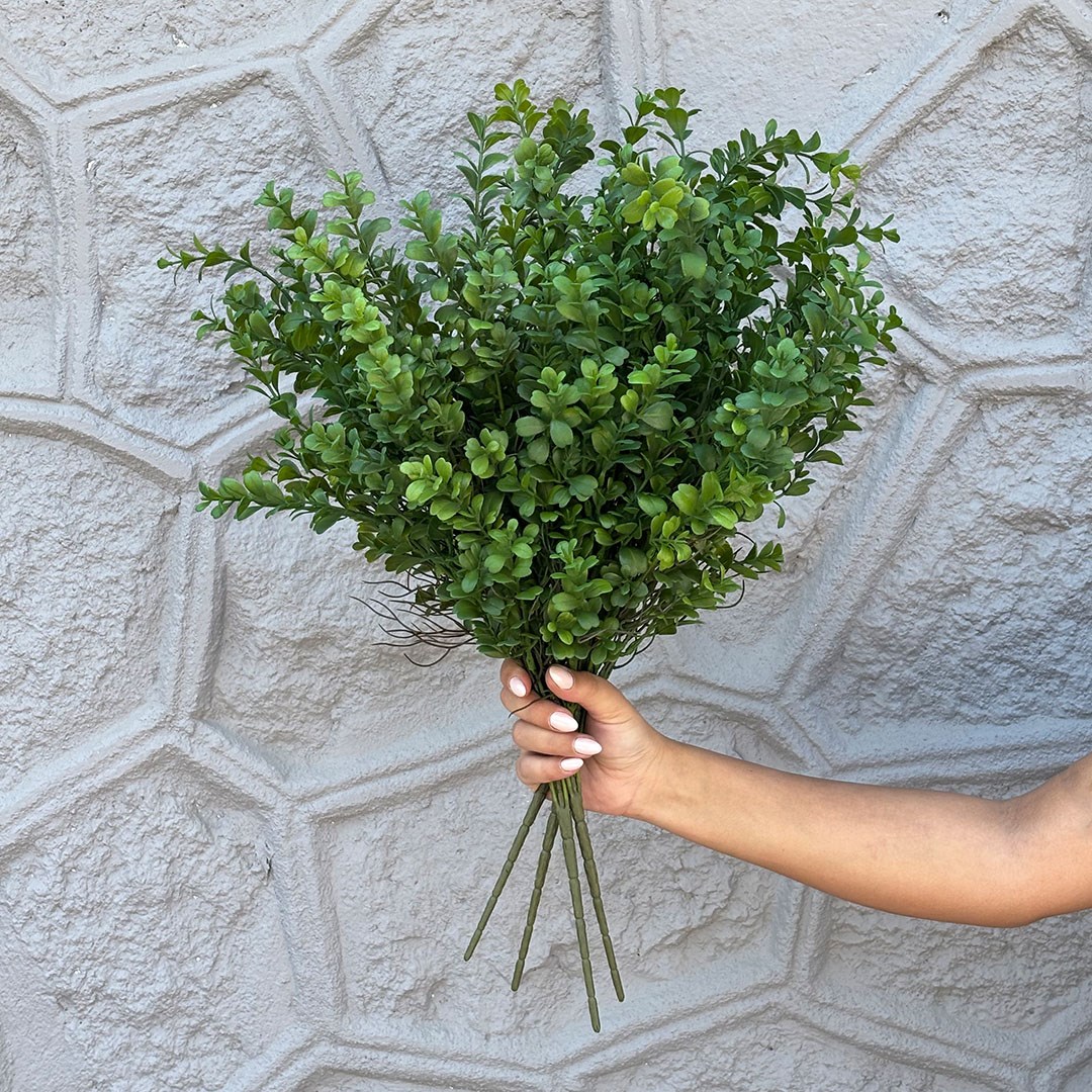 Yapay Şimşir Demet Koyu Yeşil 60 cm - Yapay Yeşillik Demetleri