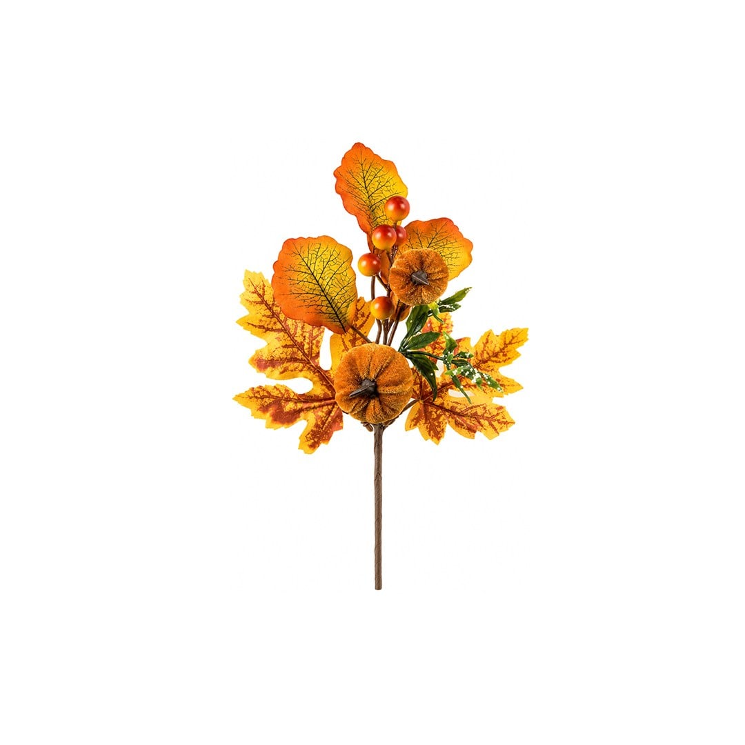 Yapay Sonbahar Dal Pike Kabaklı / Yapraklı Sarı Turuncu 30 cm - Kategorisiz