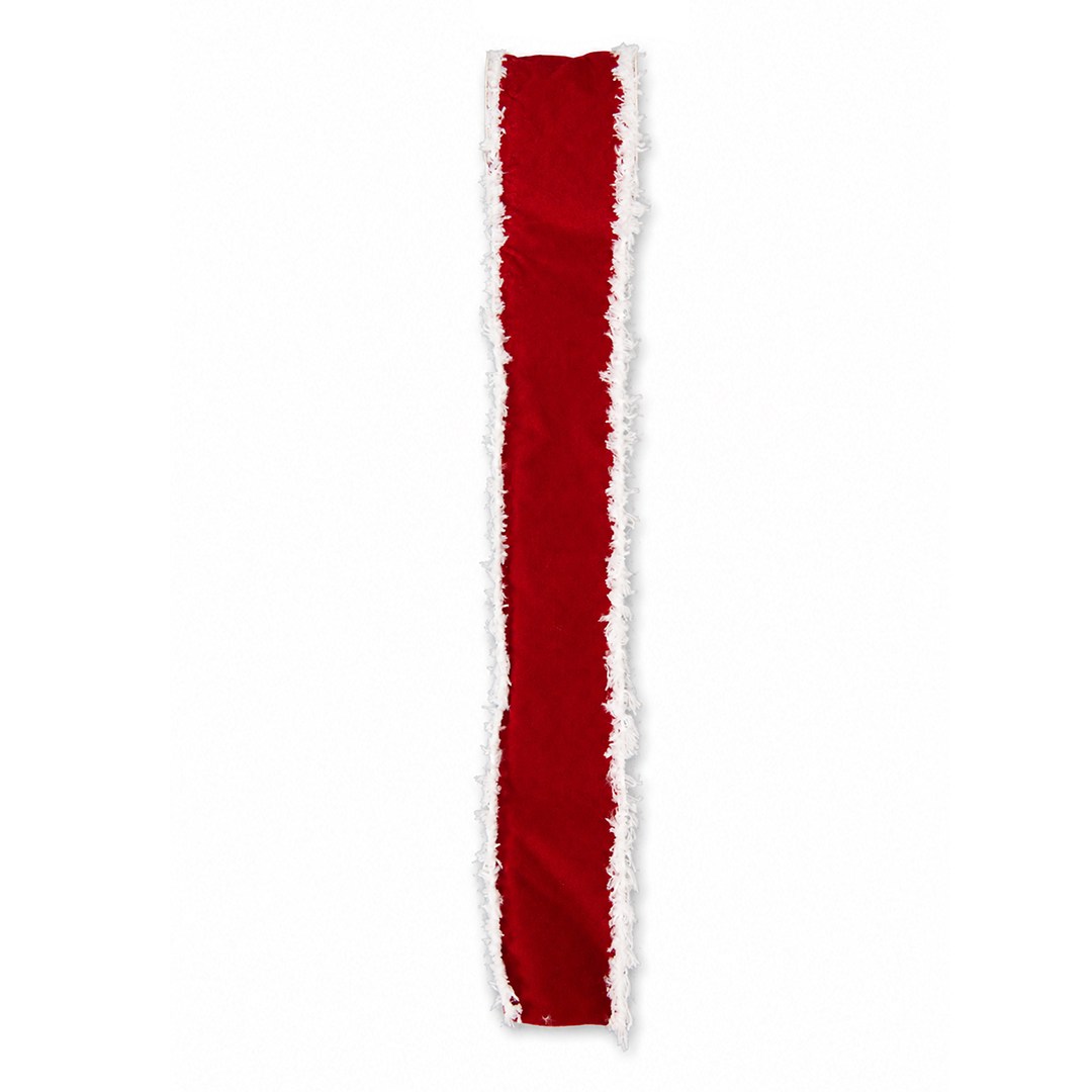 Yılbaşı Ağaç Kurdelesi Şerit Karlı Kırmızı 6cm x 2m - Kategorisiz