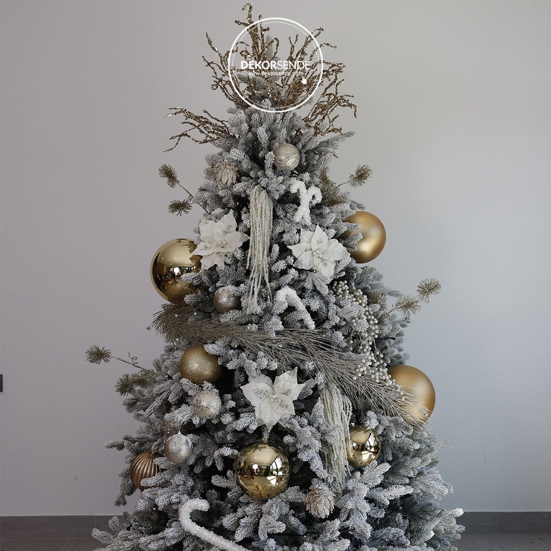 Yılbaşı Çam Ağacı 2120 Tips Karlı Yeşil 240 cm - Çam Ağacı ve Garland