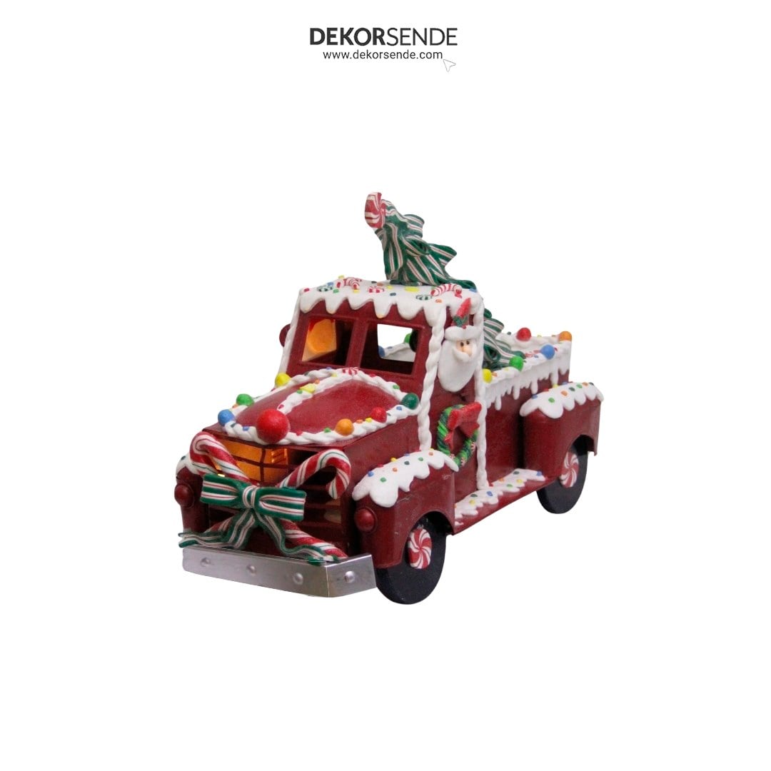 Yılbaşı Dekoratif Şekerleme Kamyonet Biblosu 38 cm - Kategorisiz