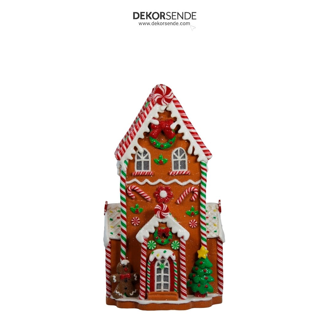 Yılbaşı Dekoratif Şekerleme Kurabiye Ev Biblo 39 cm - Kategorisiz