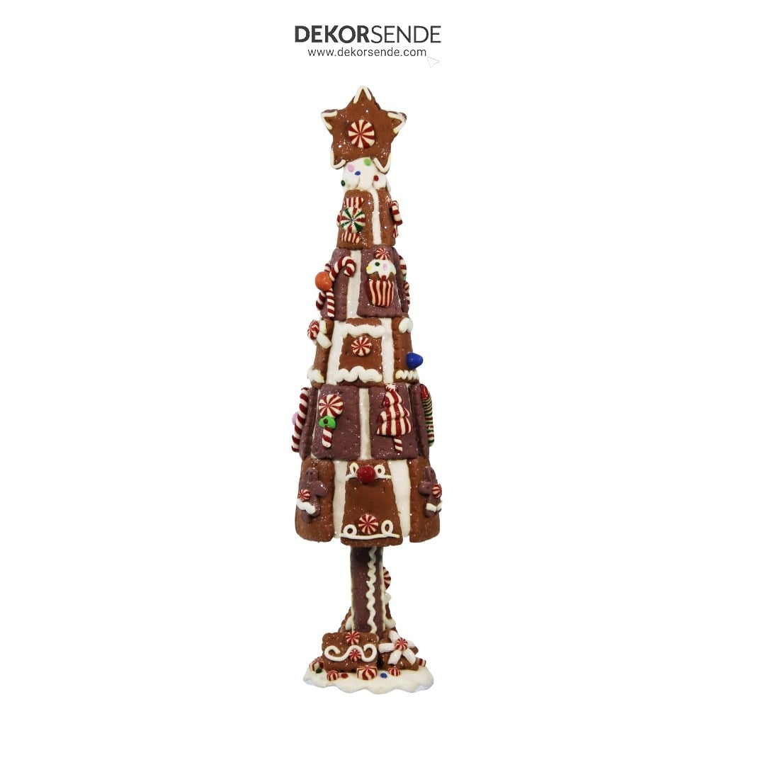 Yılbaşı Dekoratif Yıldızlı Bisküvi Çam Ağacı Biblosu 39 cm - Kategorisiz
