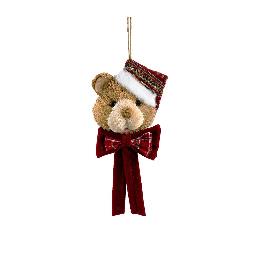 Yılbaşı Kapı Süs Küçük Ayıcık Teddy Bear Kırmızı 33 cm - Kapı Süsleri
