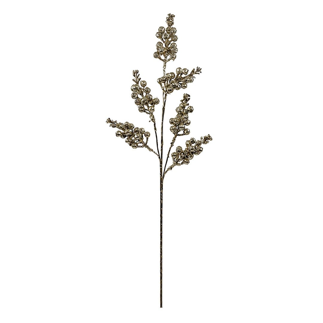 Yılbaşı Süsü Dal Berry Boncuklu Şampanya 75 cm - Kategorisiz