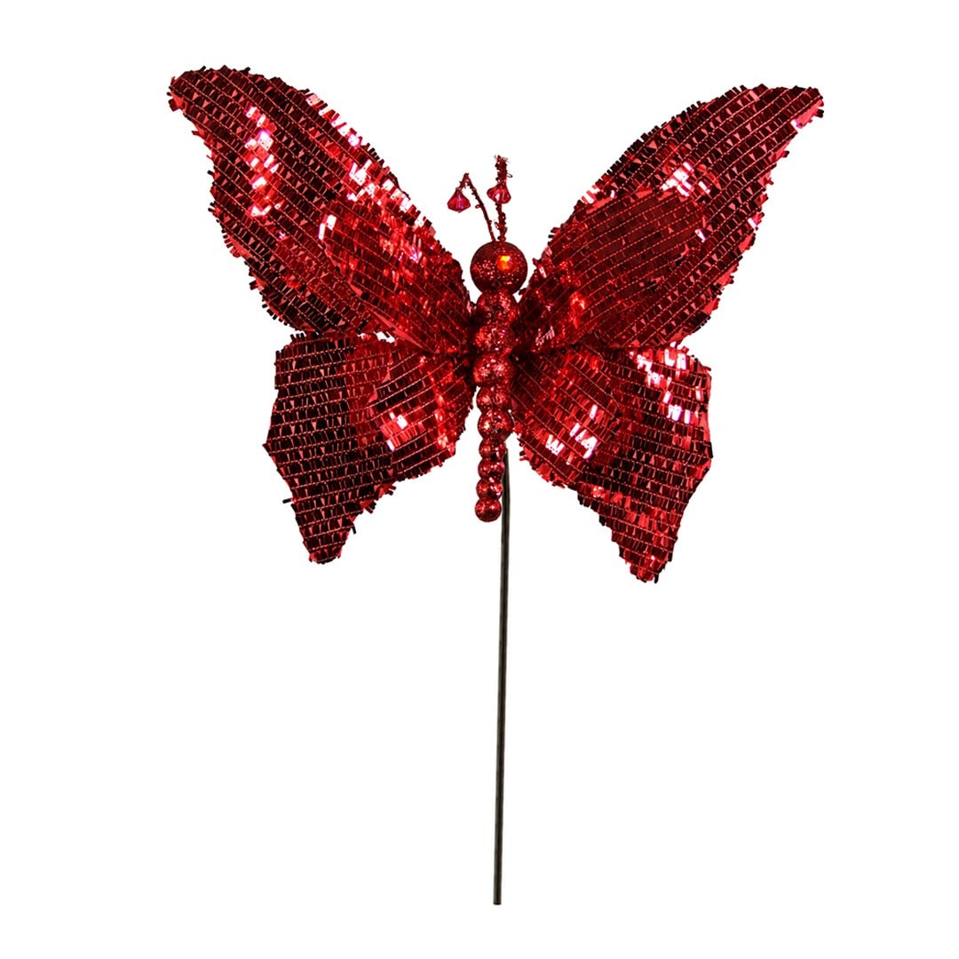 Yılbaşı Süsü Kelebek Figürü Parlak Kırmızı 60 cm - Kategorisiz