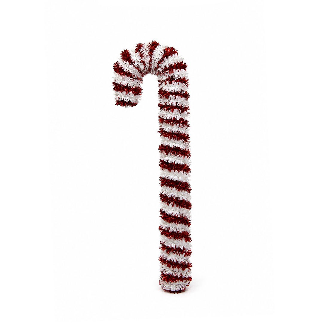 Yılbaşı Süsü Şim Şerit Baston Kırmızı Beyaz 52 cm - Kategorisiz