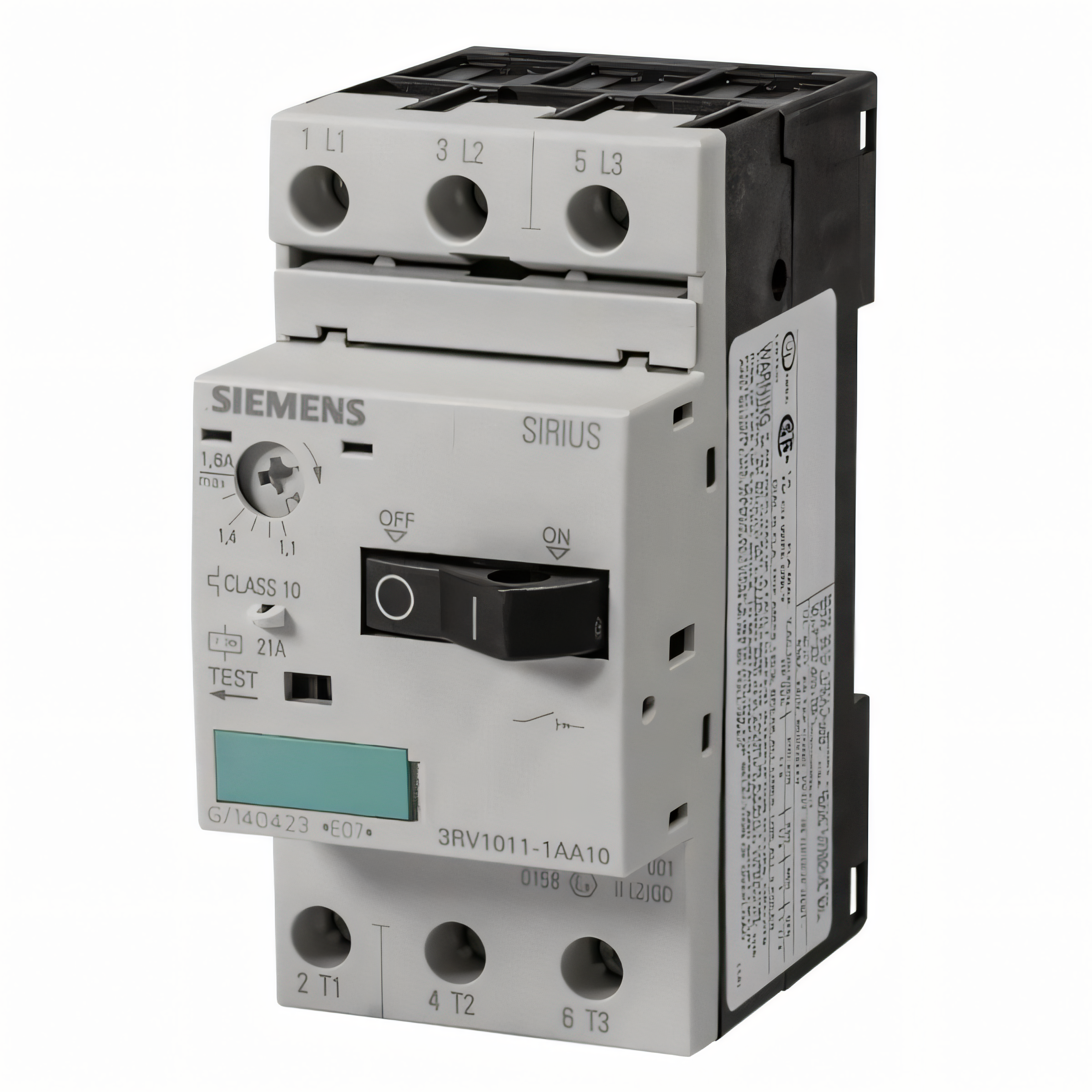 SIEMENS 3RV1011-1AA10 100kA S00 1.1-1.6A MOTOR KORUMA ŞALTERİ