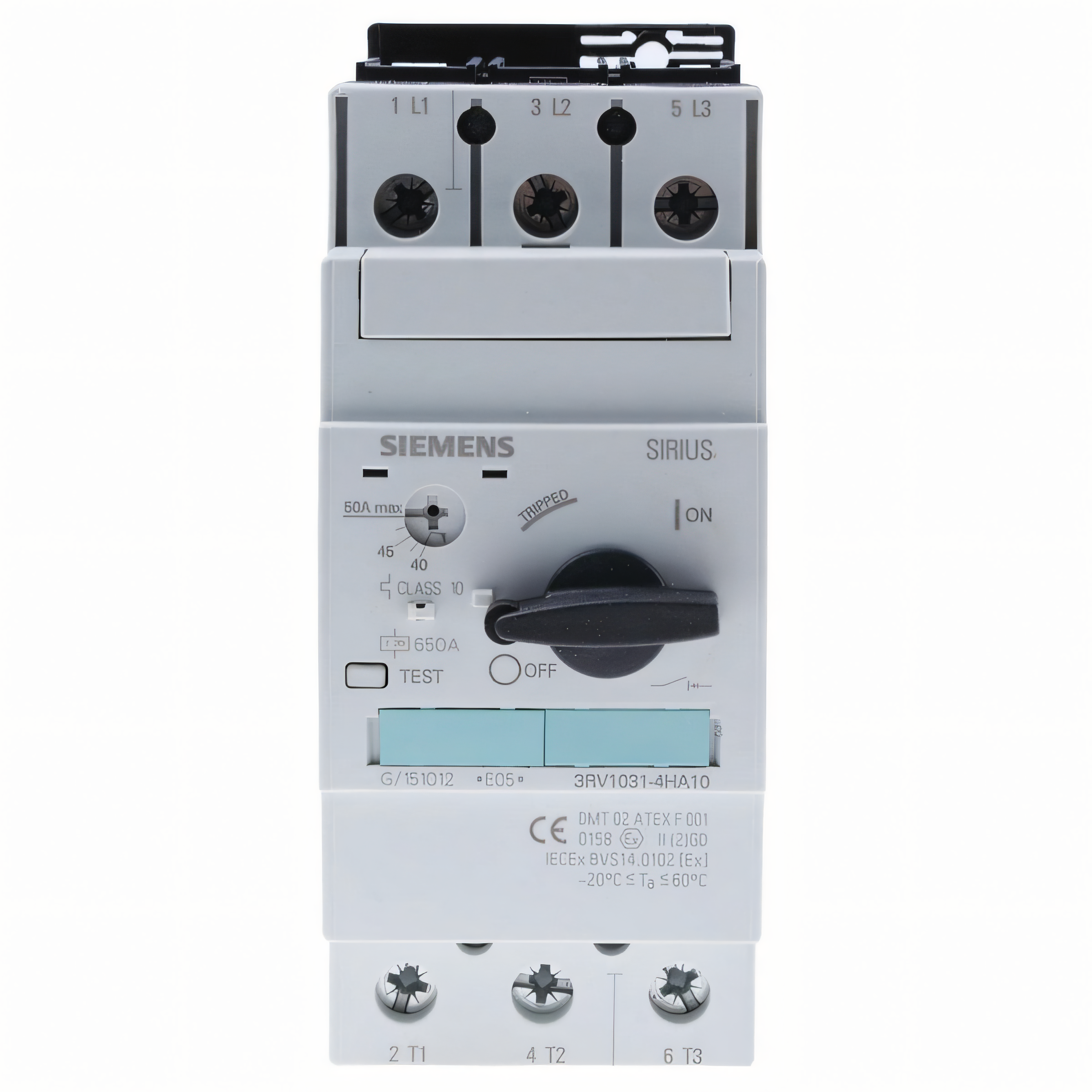 SIEMENS 3RV1031-4HA10 SIRIUS MANUEL MOTOR PROTECTOR/CIRCUIT BREAKER, 40-50A