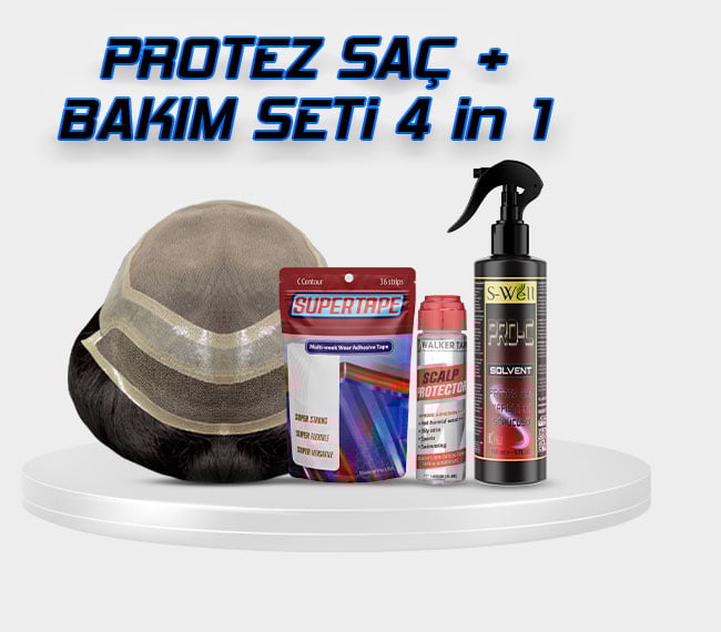 Protez Saç + Bakım Seti
