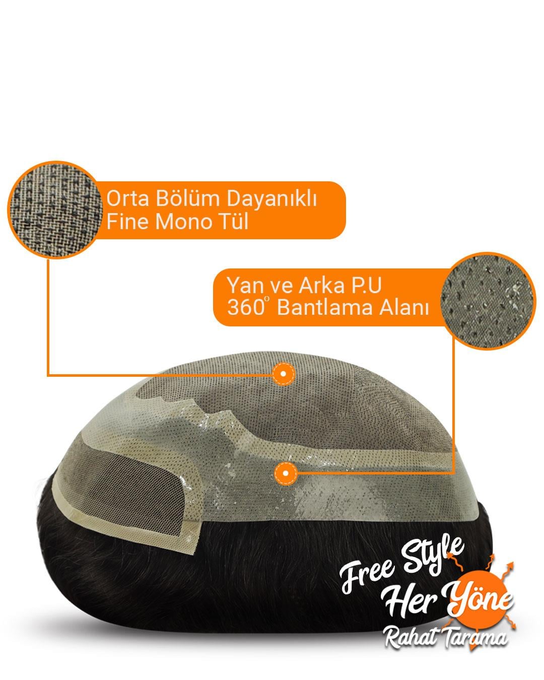Smile Ankara Modeli Erkek Protez Saç - %100 Gerçek Saç