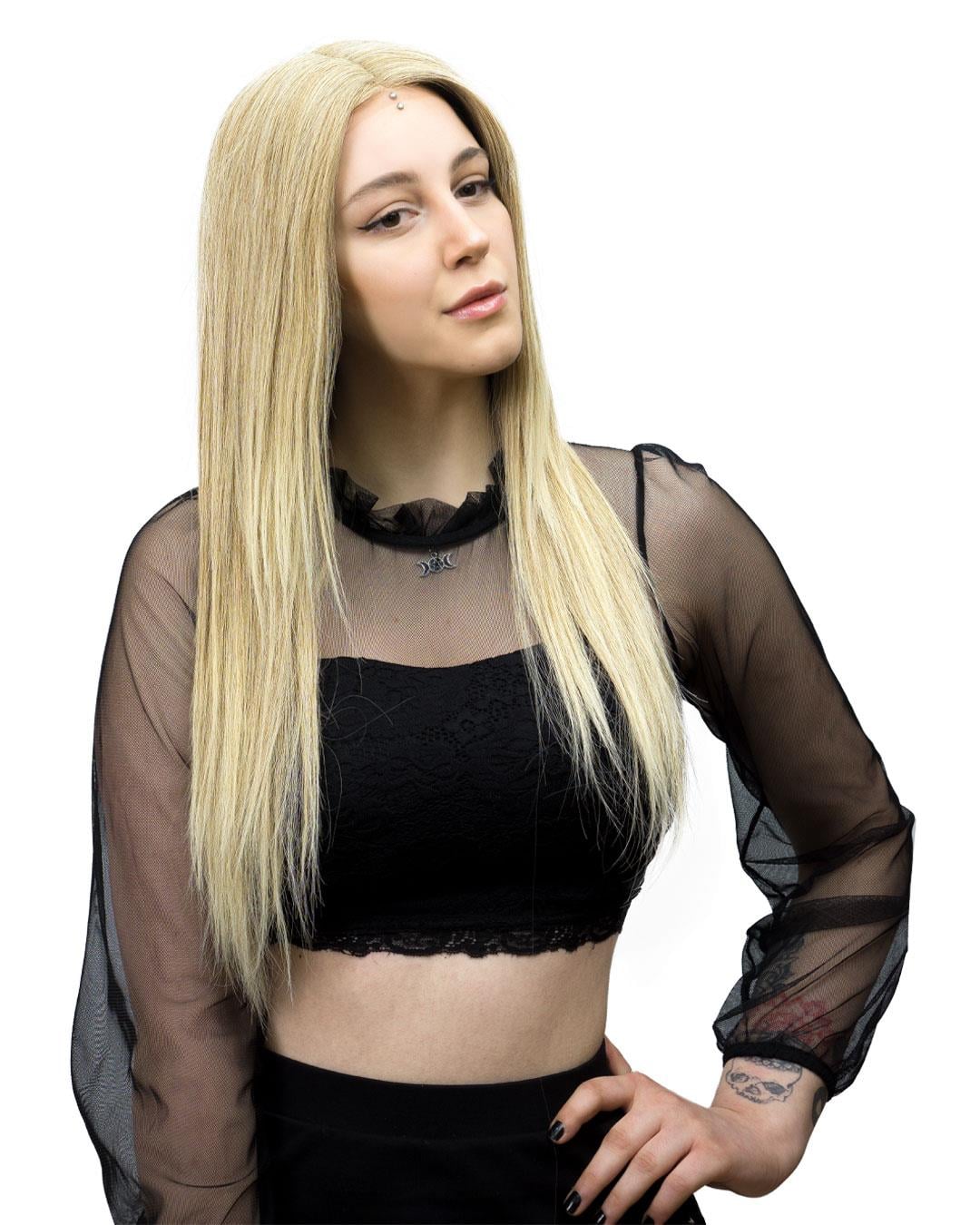 Natali Kadın Medikal Peruk Küllü Sarı Renk