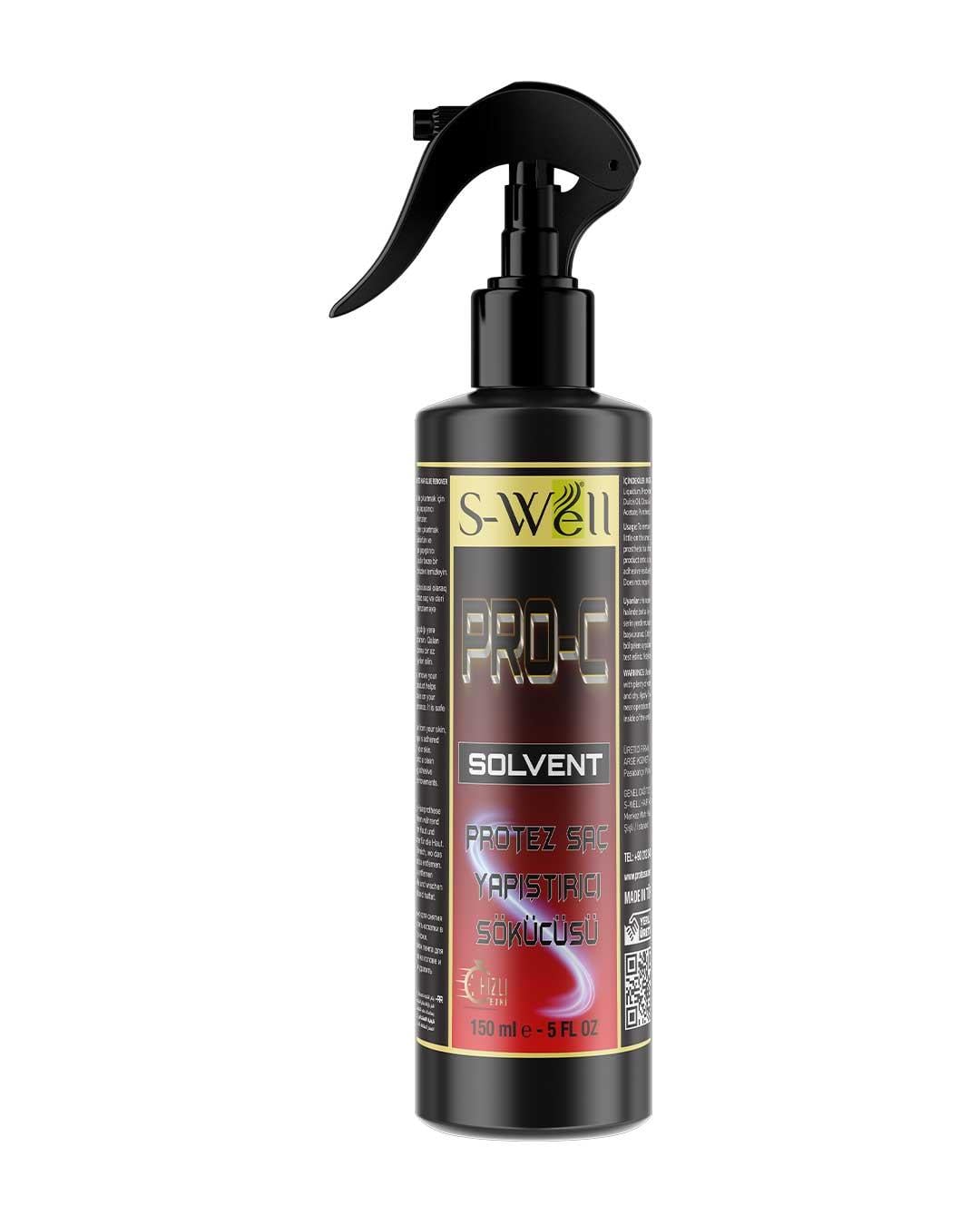 S-Well PRO-C Solvent Protez Saç Bant Sökücüsü 5 FL OZ (150 ML)