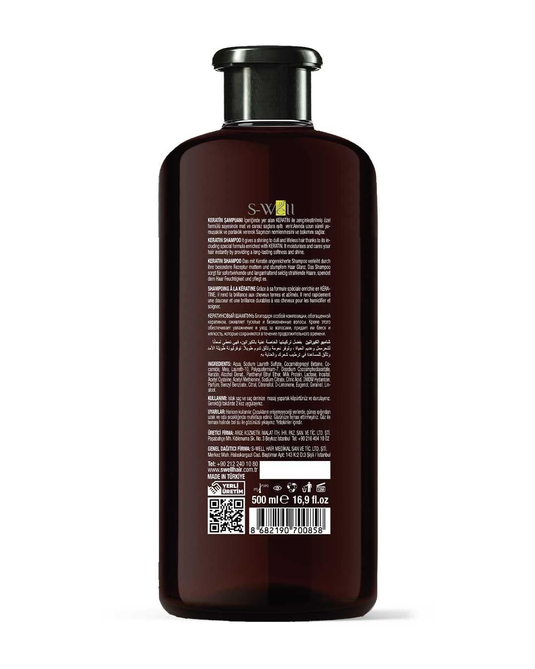 S-Well® Protez Saç ve Medikal Peruklara Özel Keratin Saç Bakım Şampuanı 500 ml