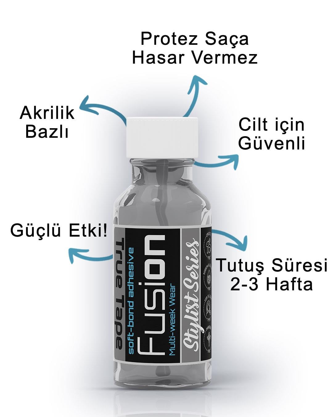 True Tape FusiON Soft Bond Adhesive Protez Saç Likit Yapıştırıcı 0,68 FL OZ (20ml)