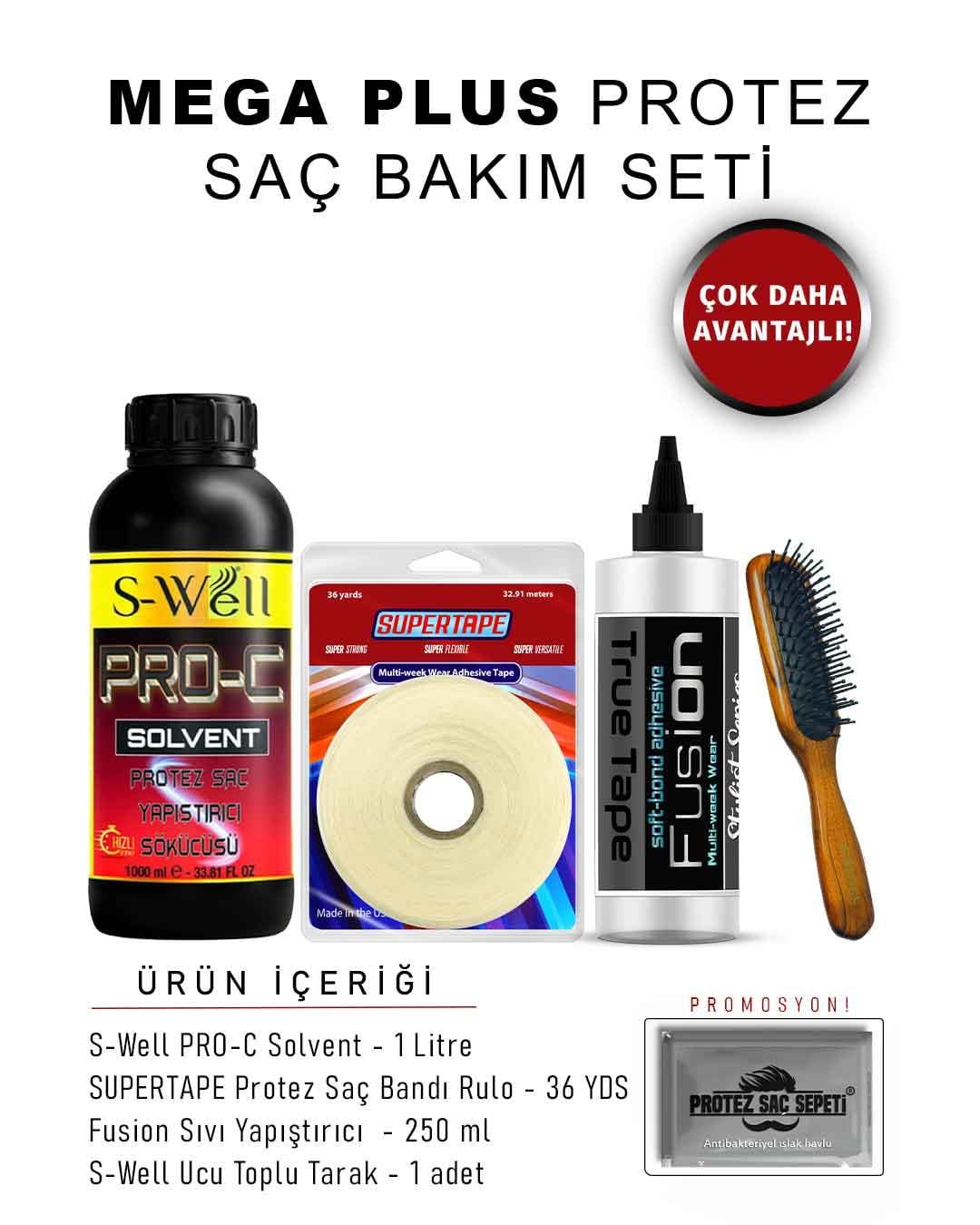 Protez Saç Bakım Seti | Mega Ekonomik (4lü Set)