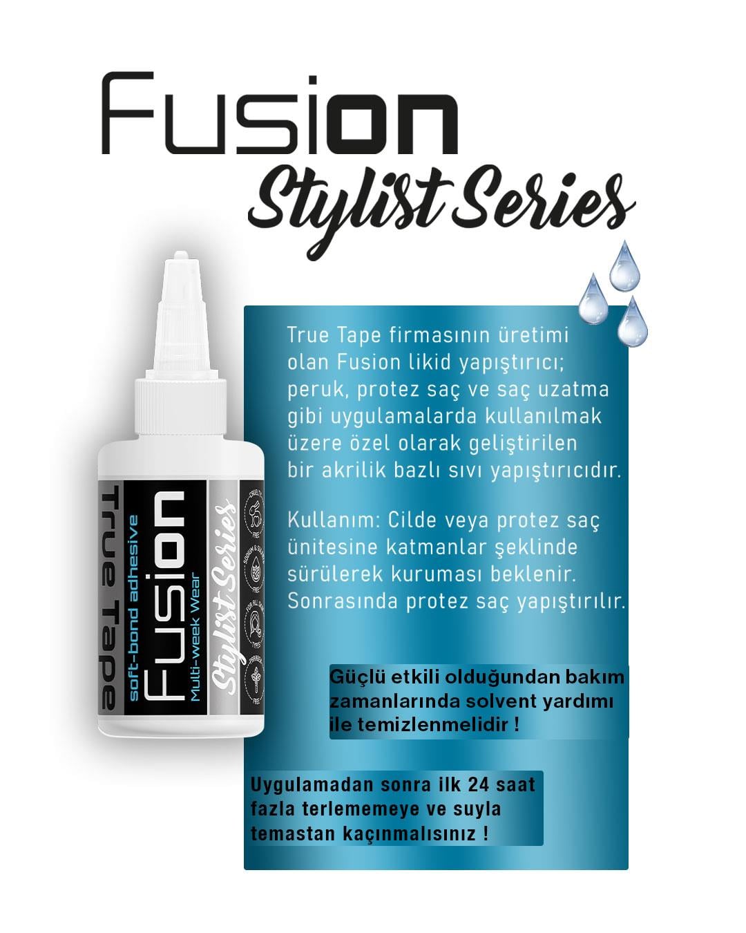 True Tape FusiON Soft Bond Adhesive Protez Saç Likid Yapıştırıcı 1.7 FL OZ (50ML)