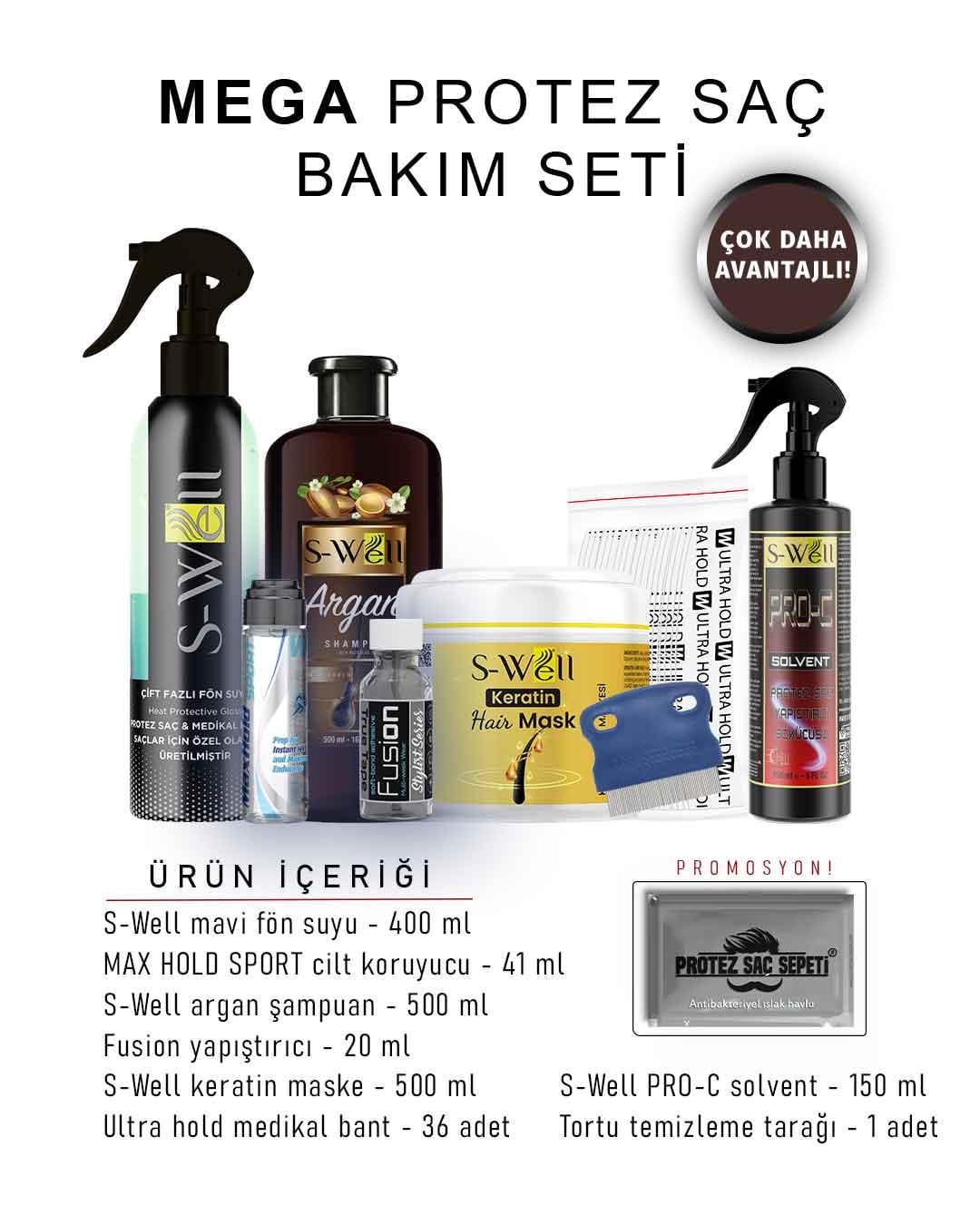 Protez Saç Bakım Seti | Full Ultimate Bakım & Onarım (8li Set)