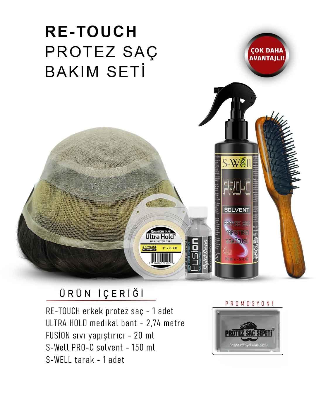 Protez Saç Bakım Seti | Re-Touch Modeli + Uygulama Kiti