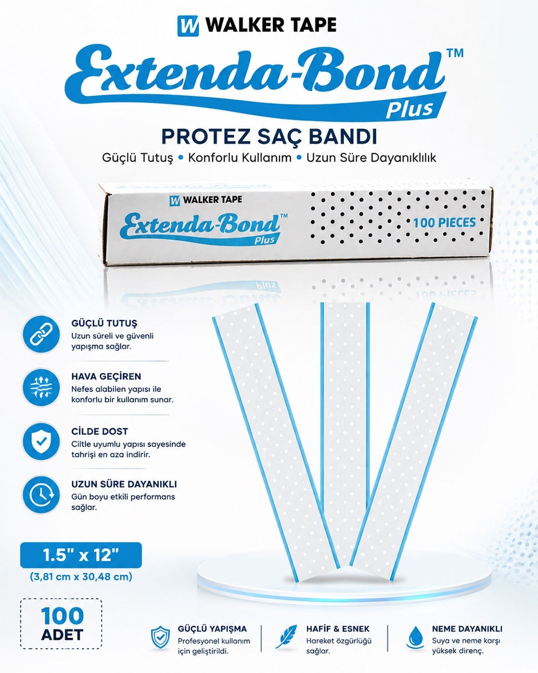 Walker Tape Extenda Bond Plus Protez Saç Bandı Delikli 1.5