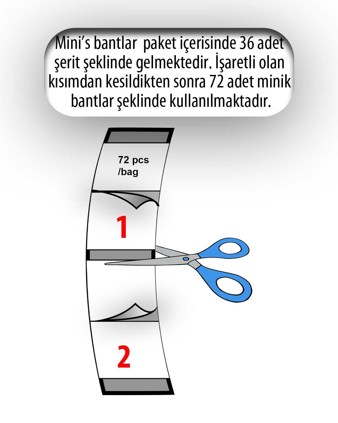 Walker Tape Pro-Flex II™ Minis Protez Saç Bandı Oval (2,0cm x 7,5cm) 72 Adet