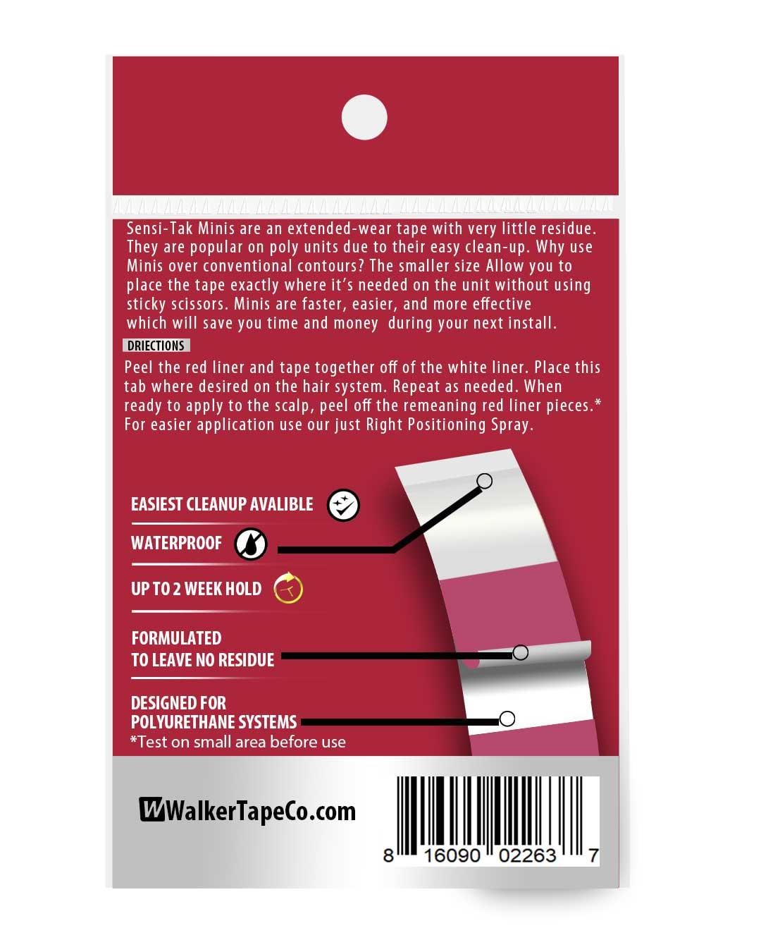 Walker Tape Sensi Tak™ Minis Protez Saç Bandı Oval (2,0cm x 7,5cm) 72 Adet