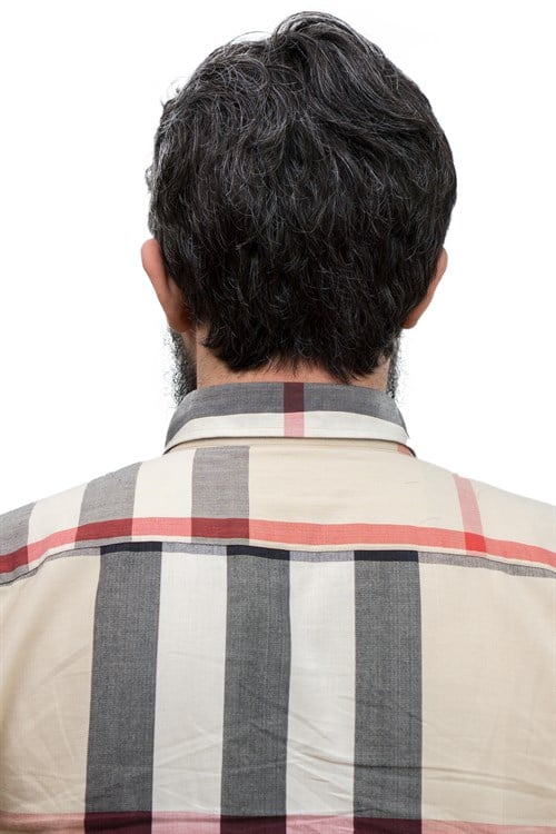 Erkek Protez Tül Peruk Doğal Renk / %30 Beyazlı