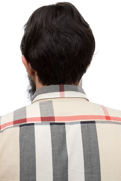 Erkek Protez Tül Peruk Doğal Renk / %5 Beyazlı