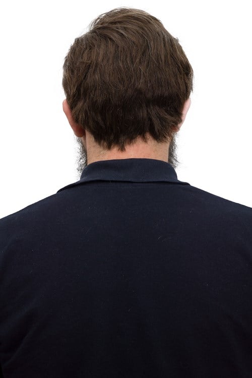 Erkek Protez Tül Peruk Koyu Kestane %15 Beyazlı