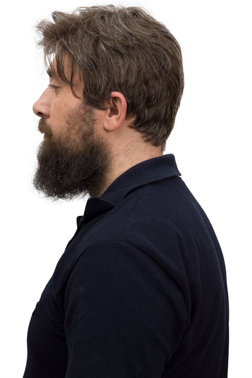 Erkek Protez Tül Peruk Koyu Kestane %25 Beyazlı