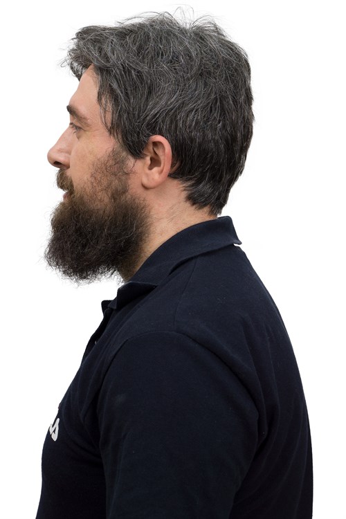 Erkek Protez Tül Peruk Koyu Kestane %35 Beyazlı