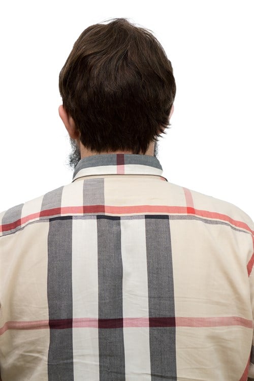 Erkek Protez Tül Peruk Koyu Kestane %5 Beyazlı