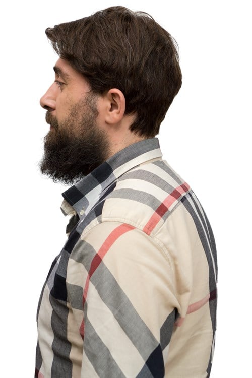 Erkek Protez Tül Peruk Koyu Kestane %5 Beyazlı