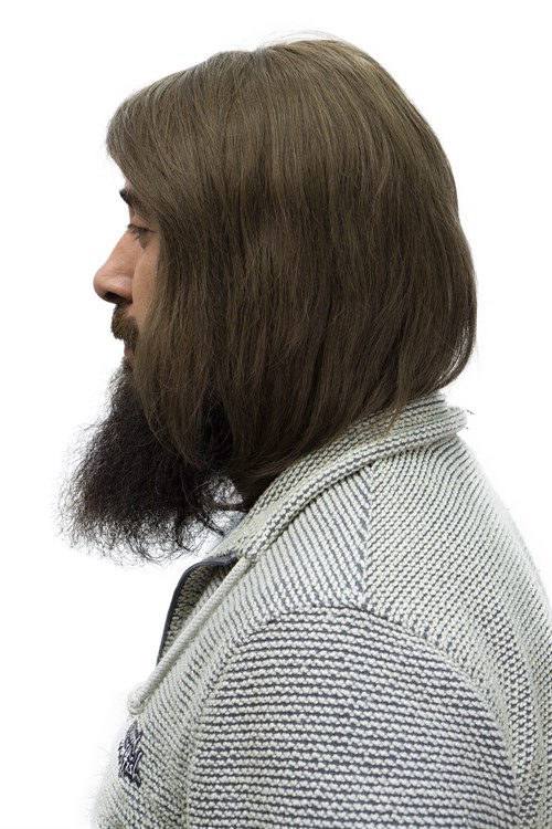 Erkek Protez Tül Peruk (Messy Bob) Küllü Koyu Kumral