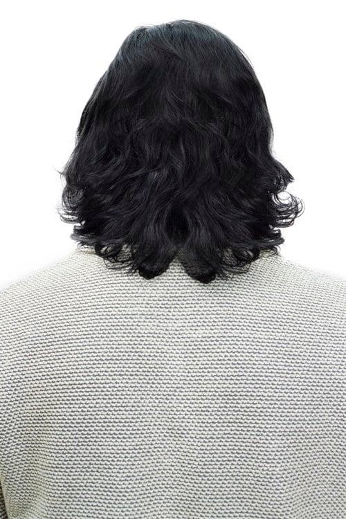 Erkek Protez Tül Peruk (Messy Bob) Siyah