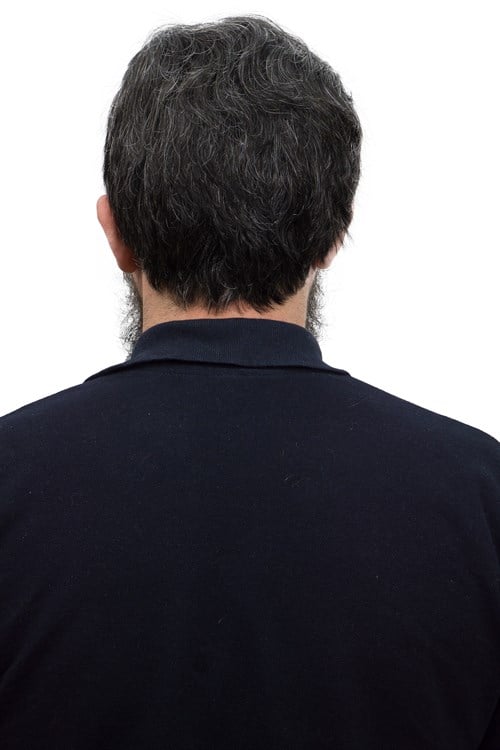 Erkek Protez Tül Peruk Siyah %25 Beyazlı