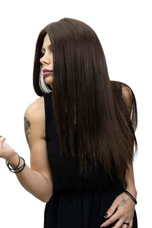 S-Well Medikal Tül Peruk Angel Plus Koyu Kestane