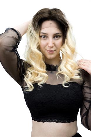 Dancia Full Tül Kadın Medikal Peruk Platin Ombreli