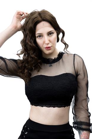 Dancia Full Tül Kadın Medikal Peruk Kestane 